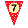 Letter 7 Triangle Banner pennant, flag, templates, welcome signs, happy birthday signs printable free stencil, font, clip art, template, large alphabet and number design, print, download, diy crafts.