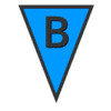 Letter b Triangle Letters pennant, flag, templates, welcome signs, happy birthday signs printable free stencil, font, clip art, template, large alphabet and number design, print, download, diy crafts.