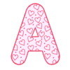 Letter a Valentine  printable free stencil, font, clip art, template, large alphabet and number design, print, download, diy crafts.