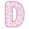 Letter d Valentine Lettering  printable free stencil, font, clip art, template, large alphabet and number design, print, download, diy crafts.