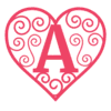 Letter a Valentine Stencils  printable free stencil, font, clip art, template, large alphabet and number design, print, download, diy crafts.