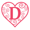 Letter d Valentine Stencils  printable free stencil, font, clip art, template, large alphabet and number design, print, download, diy crafts.