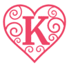 Letter k Valentine Stencils  printable free stencil, font, clip art, template, large alphabet and number design, print, download, diy crafts.