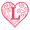 Letter l Valentine Stencils  printable free stencil, font, clip art, template, large alphabet and number design, print, download, diy crafts.