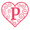 Letter p Valentine Stencils  printable free stencil, font, clip art, template, large alphabet and number design, print, download, diy crafts.