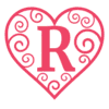 Letter r Valentine Stencils  printable free stencil, font, clip art, template, large alphabet and number design, print, download, diy crafts.
