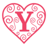 Letter y Valentine Stencils  printable free stencil, font, clip art, template, large alphabet and number design, print, download, diy crafts.