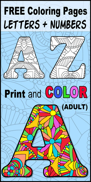 Free printable abc coloring pages, alphabet letters to print and color for preschool, kids, and adults, DIY hobby.