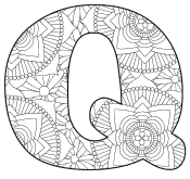 Free printable Q - coloring letter.abc alphabet colouring coloring letter coloring sheet with pattern for kids and adults stencil, thick pattern typeface bold download svg, png, pdf, jpg pattern.