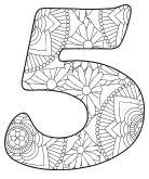 Free printable 5 - coloring stencil.abc alphabet colouring coloring letter coloring sheet with pattern for kids and adults stencil, thick pattern typeface bold download svg, png, pdf, jpg pattern.