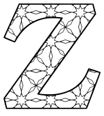Free printable Z - coloring letter. alphabet coloring letter coloring sheet with pattern for kids and adults stencil, thick pattern typeface bold download svg, png, pdf, jpg pattern.