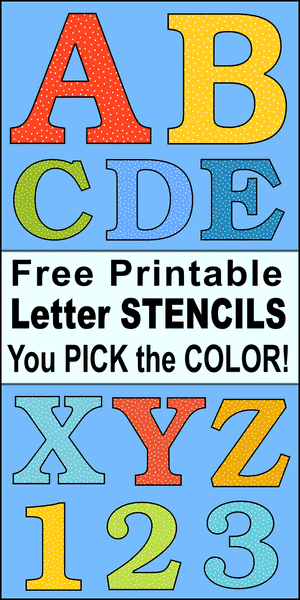 FREE alphabet letters and bold numbers, lettering stencils, thick downloadable, printable font with fill pattern, clip art.