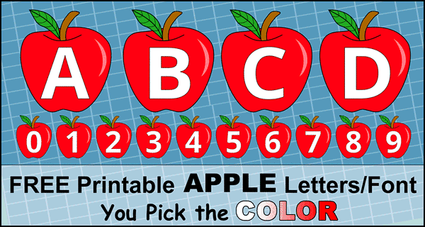 Apple Alphabet Clipart Font (Printable Letters, Patterns, Stencils)
