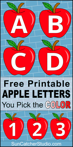 Apple Alphabet Clipart Font Printable Letters Patterns Stencils 