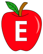 Free E  - apple letter., red apple alphabet clipart, letter font stencil, letter font, numbers, pattern, template, clipart, printable alphabet letters and numbers, DIY, homemade, back to school, bulletin board, cricut, silhouette, coloring page, vector, svg.