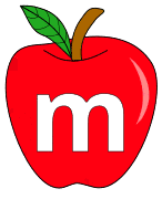 Free M - apple letter., red apple alphabet clipart, letter font stencil, letter font, numbers, pattern, template, clipart, printable alphabet letters and numbers, DIY, homemade, back to school, bulletin board, cricut, silhouette, coloring page, vector, svg.