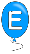 E  - Balloon font. alphabet, free lettering, colorful, balloon font, stencil, DIY banner, pattern, template, clipart, printable, DIY crafts, bulletin board, teachers, logo, graphic design, vector, svg.