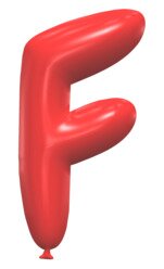 F - Balloon font. Free printable balloon font, lettering, alphabet, clipart, downloadable, letters and numbers, happy birthday, generator, 3d.