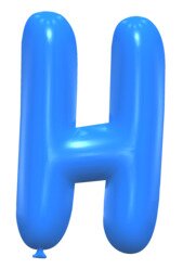 H - Balloon font. Free printable balloon font, lettering, alphabet, clipart, downloadable, letters and numbers, happy birthday, generator, 3d.