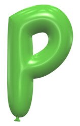 P - Balloon letter. Free printable balloon font, lettering, alphabet, clipart, downloadable, letters and numbers, happy birthday, generator, 3d.