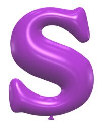 S - Balloon letter. Free printable balloon font, lettering, alphabet, clipart, downloadable, letters and numbers, happy birthday, generator, 3d.