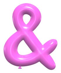 Ampersand balloon. Free printable balloon font, lettering, alphabet, clipart, downloadable, letters and numbers, happy birthday, generator, 3d.