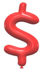 Dollar sign balloon. Free printable balloon font, lettering, alphabet, clipart, downloadable, letters and numbers, happy birthday, generator, 3d.
