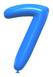 7 - balloon number. Free printable balloon font, lettering, alphabet, clipart, downloadable, letters and numbers, happy birthday, generator, 3d.