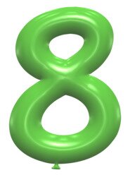 8 - balloon number. Free printable balloon font, lettering, alphabet, clipart, downloadable, letters and numbers, happy birthday, generator, 3d.