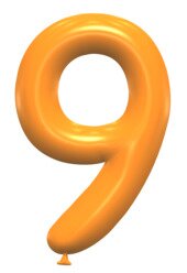 9 - balloon number. Free printable balloon font, lettering, alphabet, clipart, downloadable, letters and numbers, happy birthday, generator, 3d.