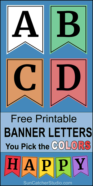 Banner pennant letters, DIY, alphabet, font, printable, stencils, patterns, font letters, numbers, patterns, welcome signs, bulletin boards, happy birthday signs, free, decorations, etc.