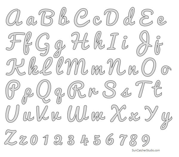 THICK MARKER Alphabet Stencil 1 Inch Bulky Script Font Set Letters Sheet S589 