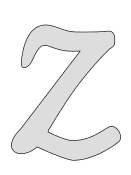 Free printable Z - letter font. bold script letter stencil alphabet number large thick svg and png pattern.
