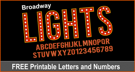 Broadway Font (Marquee Letters & Numbers with Lights)