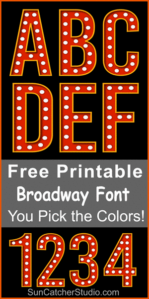 Broadway font, marquee font, lights, movie, free printable alphabet letters and numbers, typeface, style, stencil, pattern, template, clipart, DIY, homemade, signs, back to school, bulletin board, vector, svg.