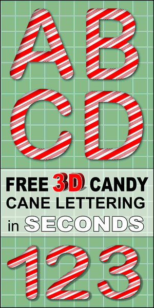 FREE printable candy cane clipart lettering, 3D font,  stripes, Christmas, alphabet, DIY craft projects, teachers, peppermint stripped, generator, holidays, signs, bulletin boards, decorations, patterns, templates, clipart designs.
