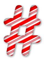 Pound. 3D Christmas, font, free, peppermint, stripes, candy cane, printable alphabet, letter, number, ornament, holiday, decoration, pattern, template, clipart design, vector, svg.