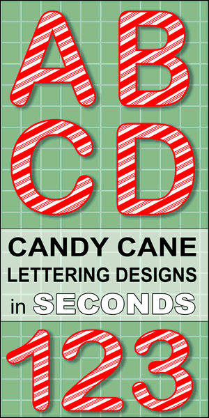 Candy Cane Font Printable Stripped Christmas Lettering DIY Projects 
