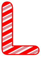 Free L - Candy cane letter. Christmas, font, peppermint, stripes, candy cane, printable alphabet letters and numbers, ornament, decoration, pattern, template, clipart design, vector, svg.