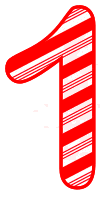 Free 1 - Candy cane clipart.  Christmas, font, peppermint, stripes, candy cane, printable alphabet letters and numbers, ornament, decoration, pattern, template, clipart design, vector, svg.