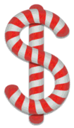 Dollar sign stripes. Free printable candy cane stripes, font, alphabet letters and numbers, christmas, clipart, downloadable.