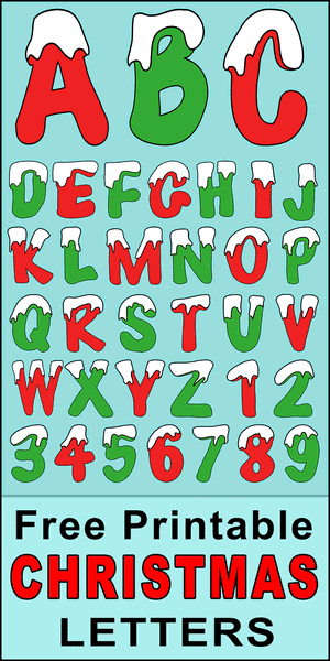 Printable Christmas alphabet font, letters, stencils, patterns, templates, DIY, clip art, designs, holiday ornaments, decorations, winter snow, Cricut cutting machines, coloring pages.
