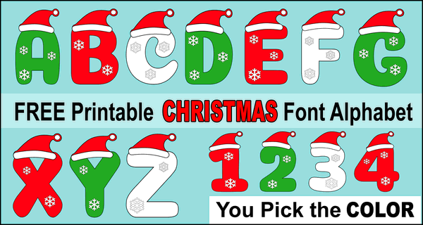 Christmas Font (Printable Alphabet Letters & Clipart)