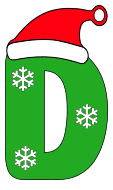 Free D - Christmas font. Alphabet, stencil, pattern, template, clipart, design, printable letters and numbers, ornament, decoration, holiday, cricut, coloring page, winter, window, monogram, a-z, let it snow,  vector, svg.