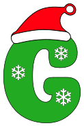 Free G - Christmas font. Alphabet, stencil, pattern, template, clipart, design, printable letters and numbers, ornament, decoration, holiday, cricut, coloring page, winter, window, monogram, a-z, let it snow,  vector, svg.
