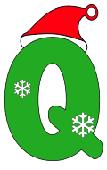 Free Q - Christmas letter. Alphabet, stencil, pattern, template, clipart, design, printable letters and numbers, ornament, decoration, holiday, cricut, coloring page, winter, window, monogram, a-z, let it snow,  vector, svg.