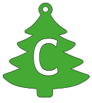 C - Christmas tree. Free, font, Christmas, tree, alphabet, letter, number, pattern, template, stencil, outline, printable, clipart, ornament, decoration, winter, design, coloring page, vector, svg, print, download.