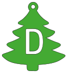 D - Christmas tree. Free, font, Christmas, tree, alphabet, letter, number, pattern, template, stencil, outline, printable, clipart, ornament, decoration, winter, design, coloring page, vector, svg, print, download.