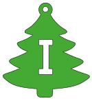 I - Christmas tree. Free, font, Christmas, tree, alphabet, letter, number, pattern, template, stencil, outline, printable, clipart, ornament, decoration, winter, design, coloring page, vector, svg, print, download.