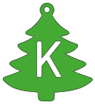 K - Christmas tree. Free, font, Christmas, tree, alphabet, letter, number, pattern, template, stencil, outline, printable, clipart, ornament, decoration, winter, design, coloring page, vector, svg, print, download.